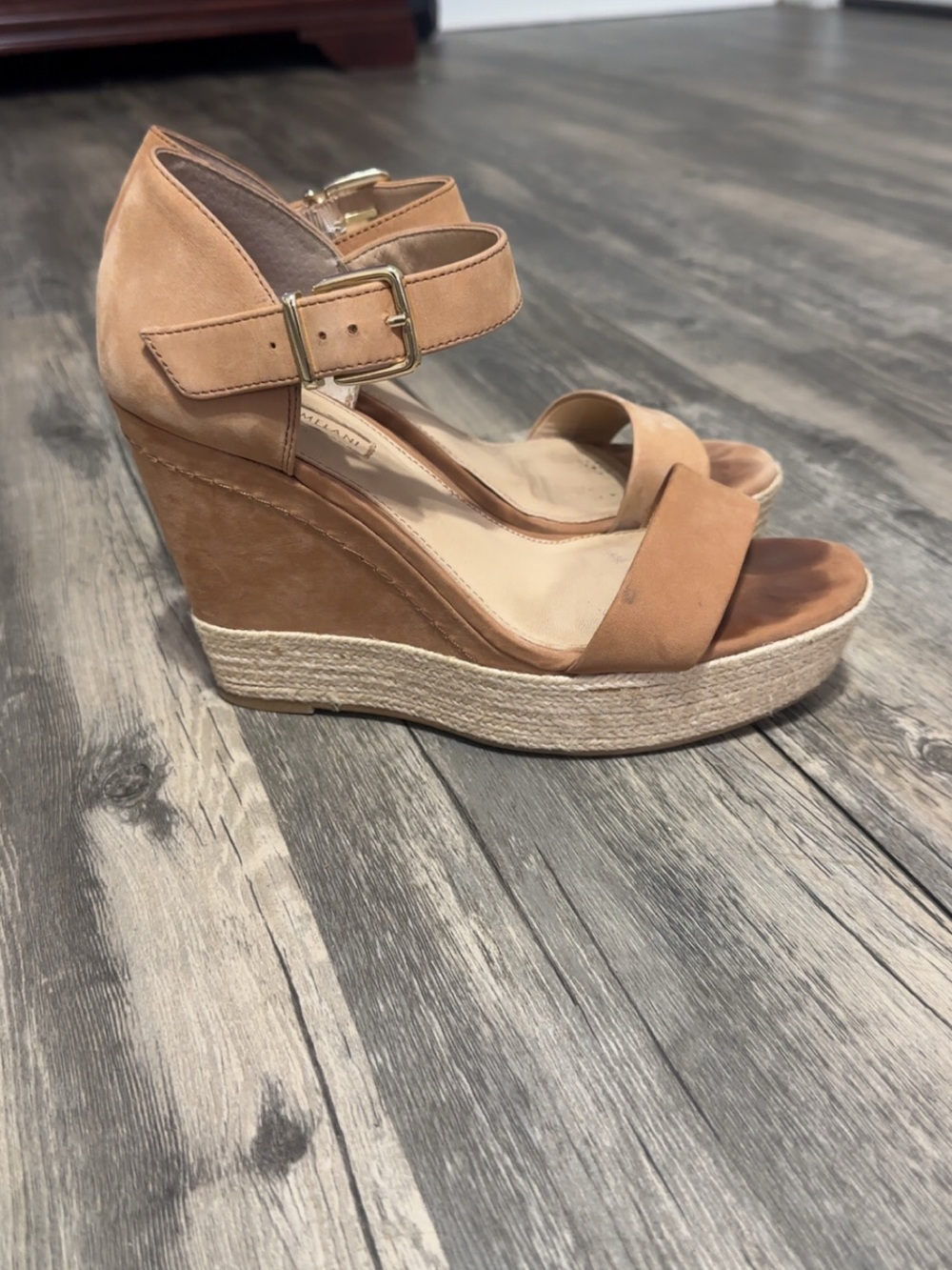 Women's Tan Wedge Sandals-Antonio Melani